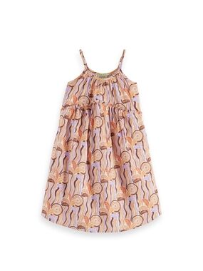 Scotch & Soda Girls' Crinkle Cotton Printed Summer A-Line Dress, Size 4/ 104